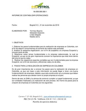 Entregable De Contabildad Ecopetrol Instructora Gina