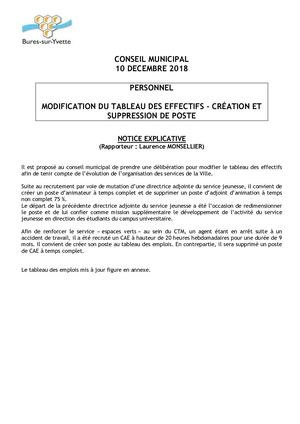 12 01- NOTICE+DELIBERATION TABLEAU DES EMPLOIS