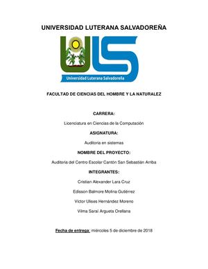Trabajo De Auditoria
