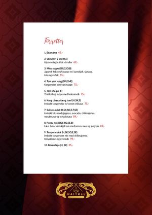 Maitree Thai & Sushi Cafe Meny 2019