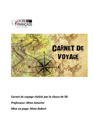 Carnet De Voyage 5ème