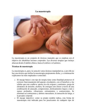 Concepto Y Tenicas De Masoterapia