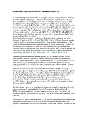 Probationary Employee Dismissed