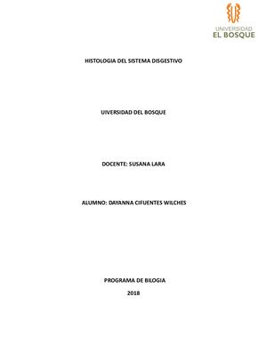 Histologia Del Sistema Disgestivo