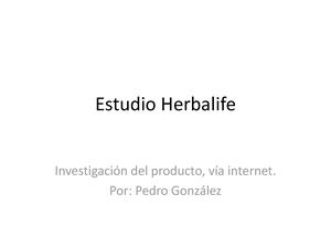 Estudio Herbalife Por Pedro González Cordero