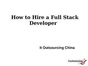 Hire A Full Stack Developer