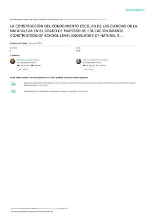 La Construcción Del Conocimiento Escolar De Las Ciencias De La Naturaleza