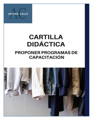 Cartilla Proponer Programas De Capacitacion