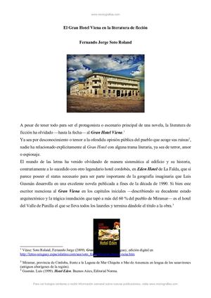 GRAN HOTEL VIENA: LITERATURA Y FICCIÓN