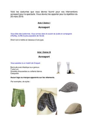 Fiches Costumes Acrosport