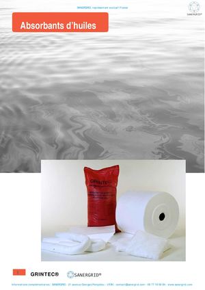 Absorbants hydrocabures GRINTEC pour transformateurs et engins contenants des hules