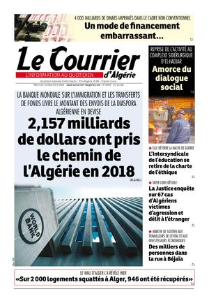 Le Courrier d'Algérie du mercredi 12 décembre 2018