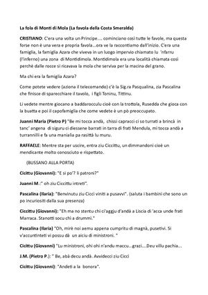 La fola di Monti di Mola (la favola della Costa Smeralda) in dialetto gallurese.