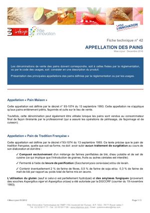 Appellation Des Pains (12 18)