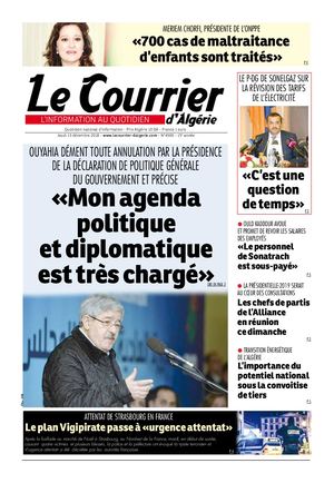 Le Courrier d'Algérie du jeudi 13 décembre 2018