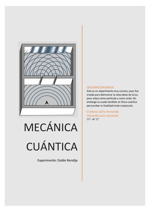 Mecánica Cuántica: Doble Rendija
