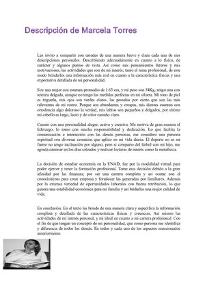 Descripciòn Personal y La Comunicaciòn