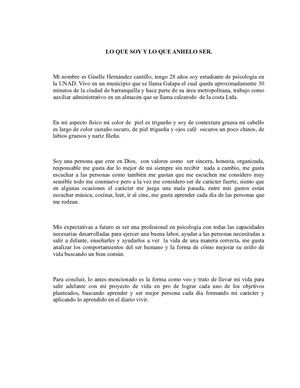 Lo Que Soy Y Anhelo Ser