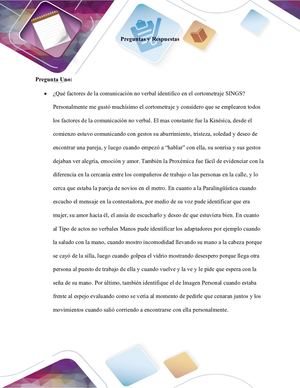 Analisis De La Comunicacion No Verbal De Un Cortometraje