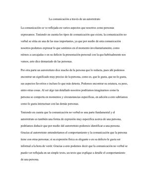 La Comunicación A Través De Un Autorretrato
