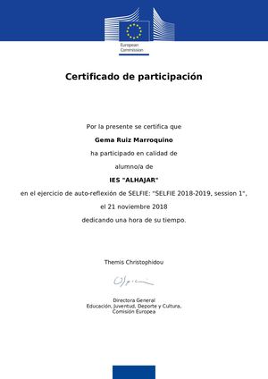 Selfie Certificate