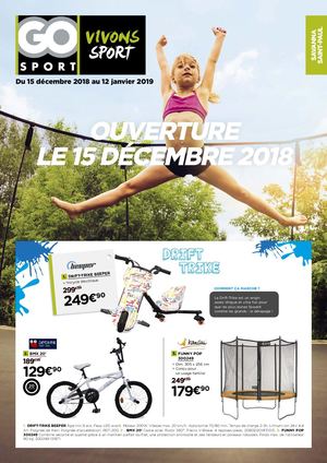 GO SPORT - Catalogue Ouverture - Le 15 décembre 2018
