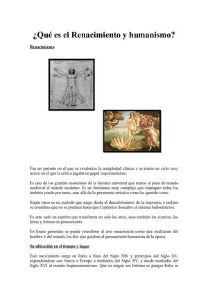 Qué Es El Renacimiento Y Humanismo