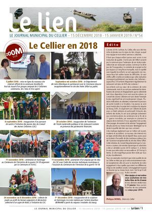 Le Lien 54 Journal municipal Le Cellier - Décembre 2018/Janvier 2019