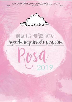 Pack Agenda imprimible rosa
