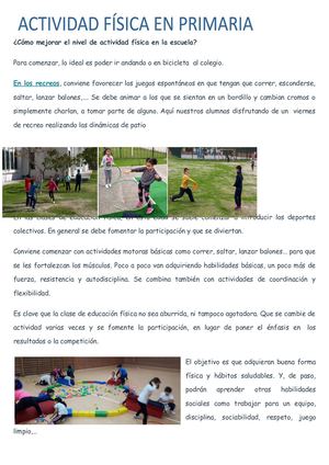 Cómo Mejorar El Nivel De Actividad Física En La Escuela