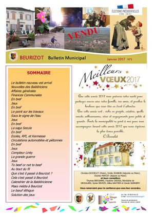 Bulletin municipal Beurizot janvier 2017