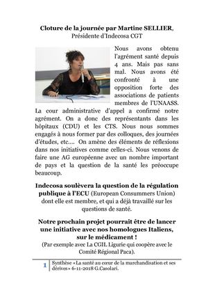 Cloture De La Journée Par Martine Sellier
