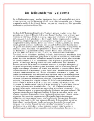 Los Judíos Modernos Y El Diezmo