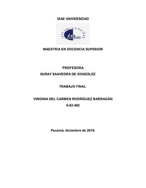 Isae Universidad Trabajo Final De Didactica Superior