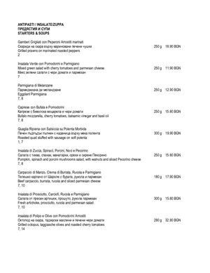 Menu La Terrazza 2018 2