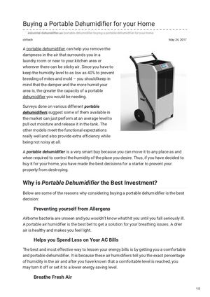 How to buy Portable Dehumidifier For Your Home?