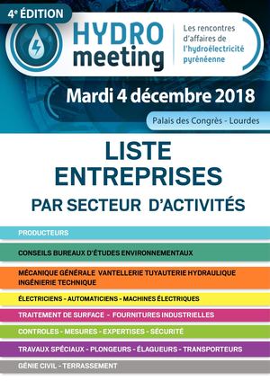 Hydromeeting 2018 : livret prestataires (complement à l'annuaire)