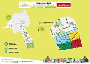 Calendrier de collecte des déchets de Tremblay-en-France zone verte - 2019