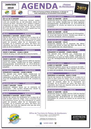 Agenda Des Animations Janvier 2019