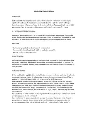 Fruta Confitada De Sábila