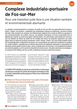 Complexe Industrialo Portuaire De Fos Sur Mer Echos De La Metallurgie 617 Novemvre 18 Fgmm Cfdt