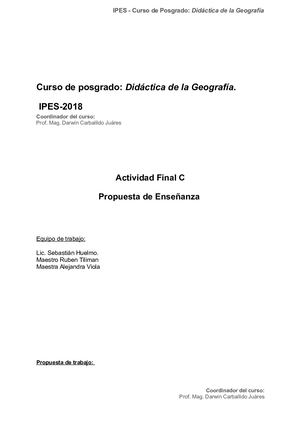 Propuesta C Postgrado Didáctica de la Geografía IPES 2018