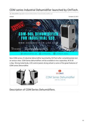 Calaméo - Cdm Series Industrial Dehumidifier Launched By Ctrl Tech
