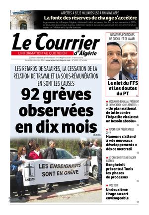 Le Courrier d'Algérie du lundi 24 décembre 2018
