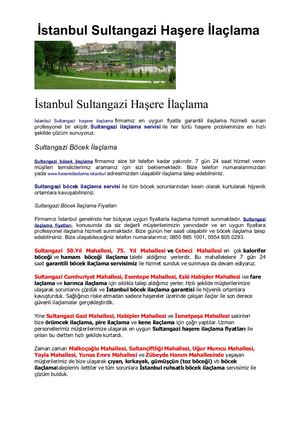 Sultangazi İStanbul Böcek İLaçlama, www.hasereilaclama.istanbul