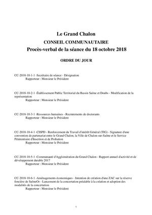 Procès Verbal 18 Oct 2018