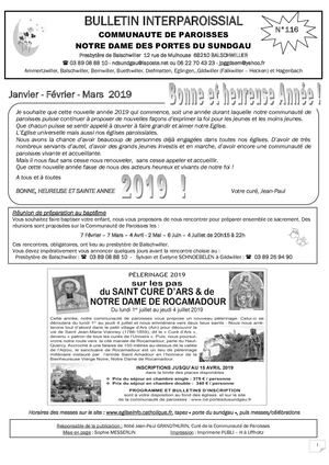 Bulletin n°116 - Janv. Fév. Mars 2019