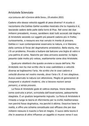 Aristotele Scienziato