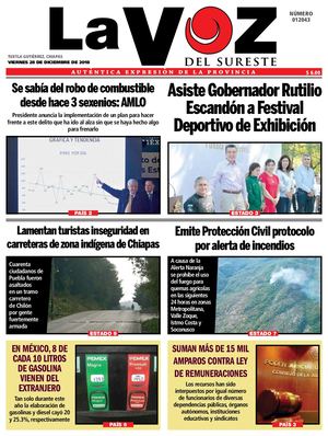 Diario La Voz del Sureste 28-12-2018