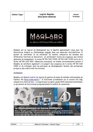 Présentation Maqlabo Fonctions Générales